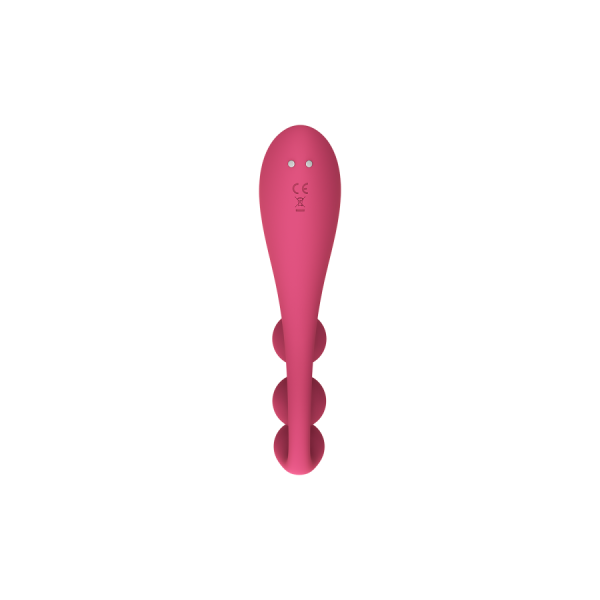 Vibromasseur triple stimulation flexible, anal, vaginale, clitoridienne Tri Ball rouge USB Satisfyer 